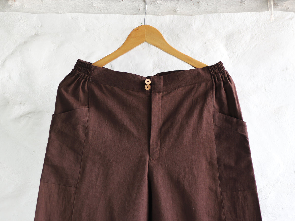 Cotton Maroon Pocket Pant