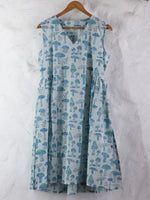 Skyblue Chevron with Mushroom Kurta set