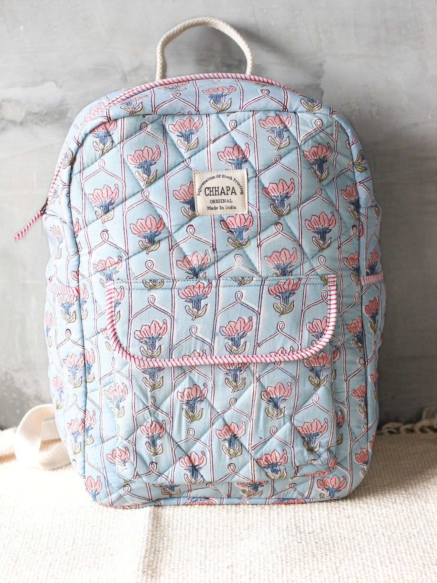 Skyblue Flower Jaal Nappy Bag