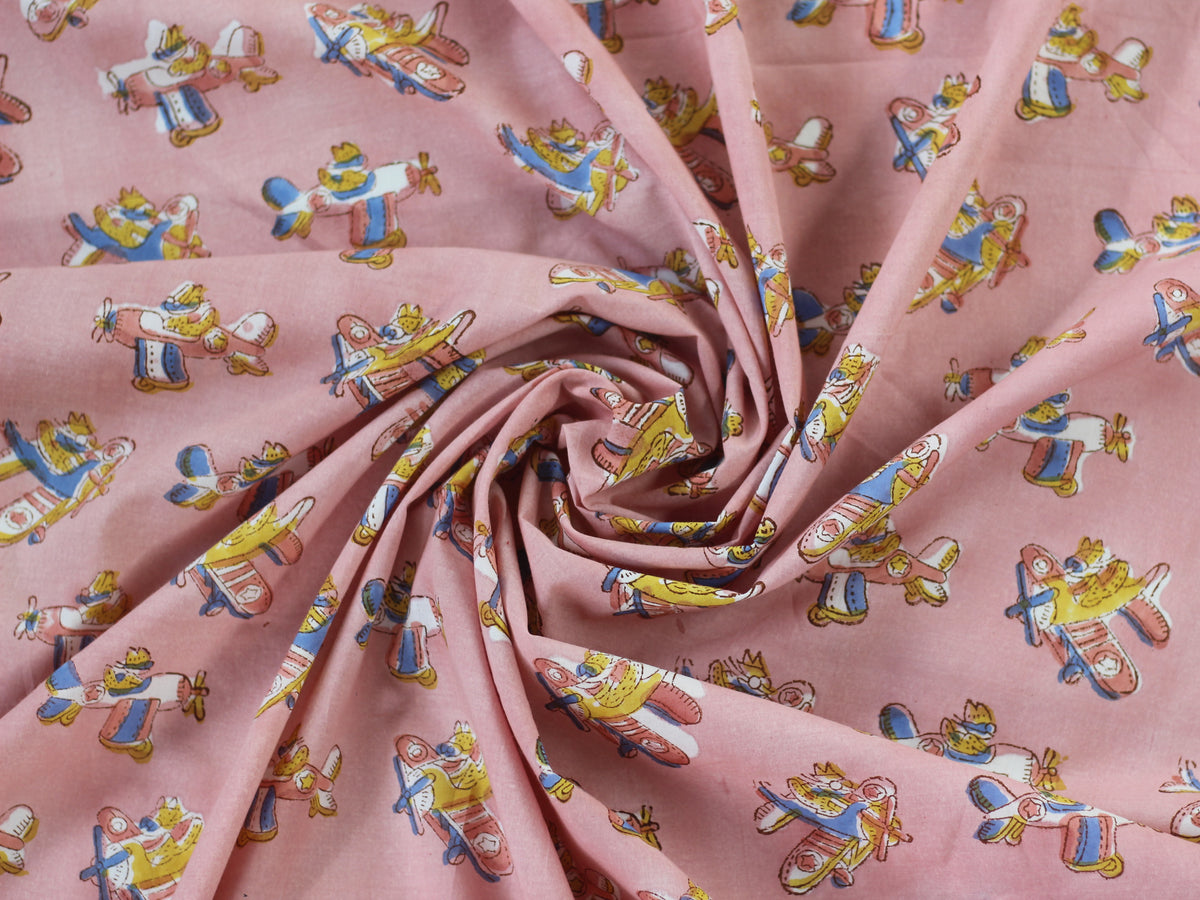 Fabric - Planes in Pink