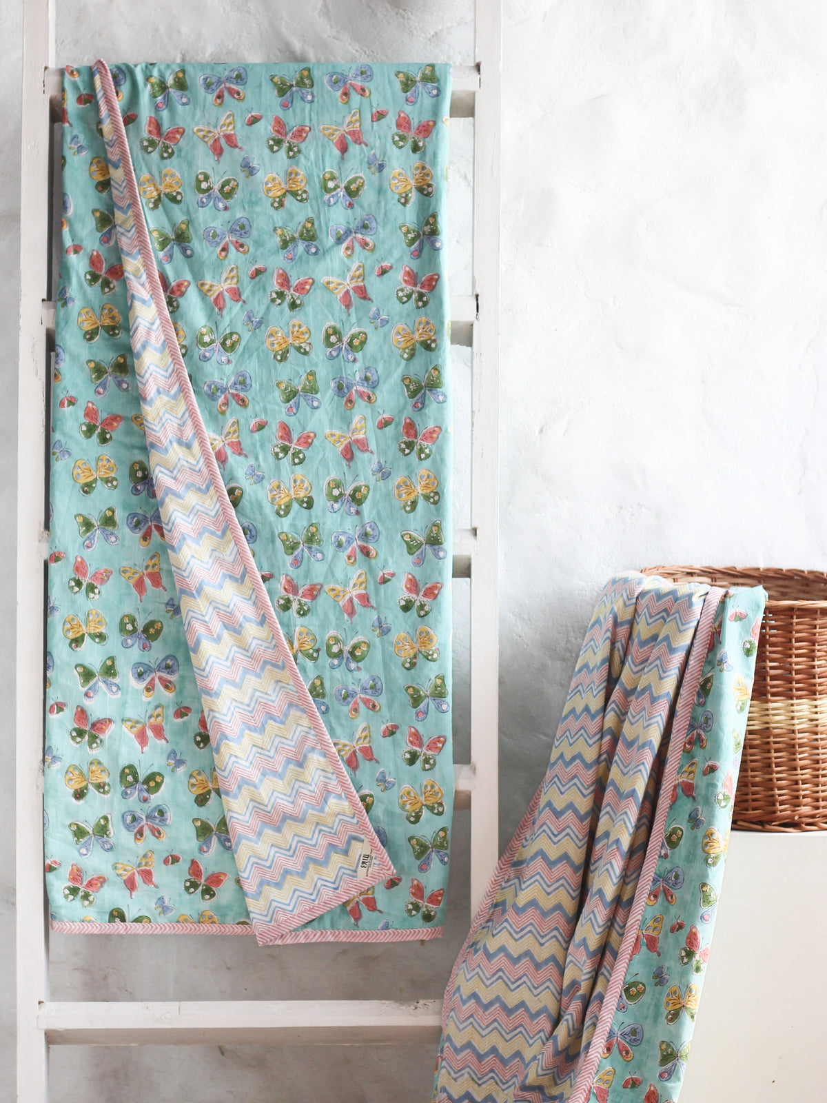 Single Bed Quilt with Butterfly