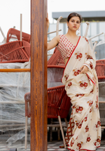 ROSE IVORY – Mul Cotton Saree