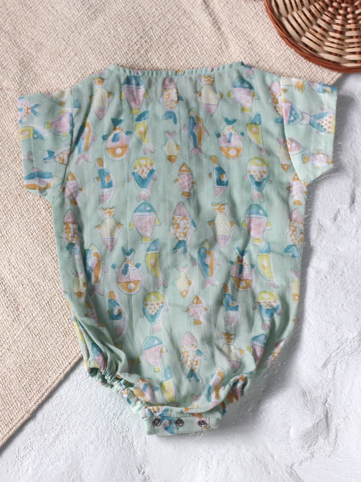 BABY FISH MUSLIN ROMPER