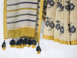 Bagru Natural Yellow-Chanderi Saree