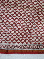 Ivory Maroon Elephant-Chanderi Saree