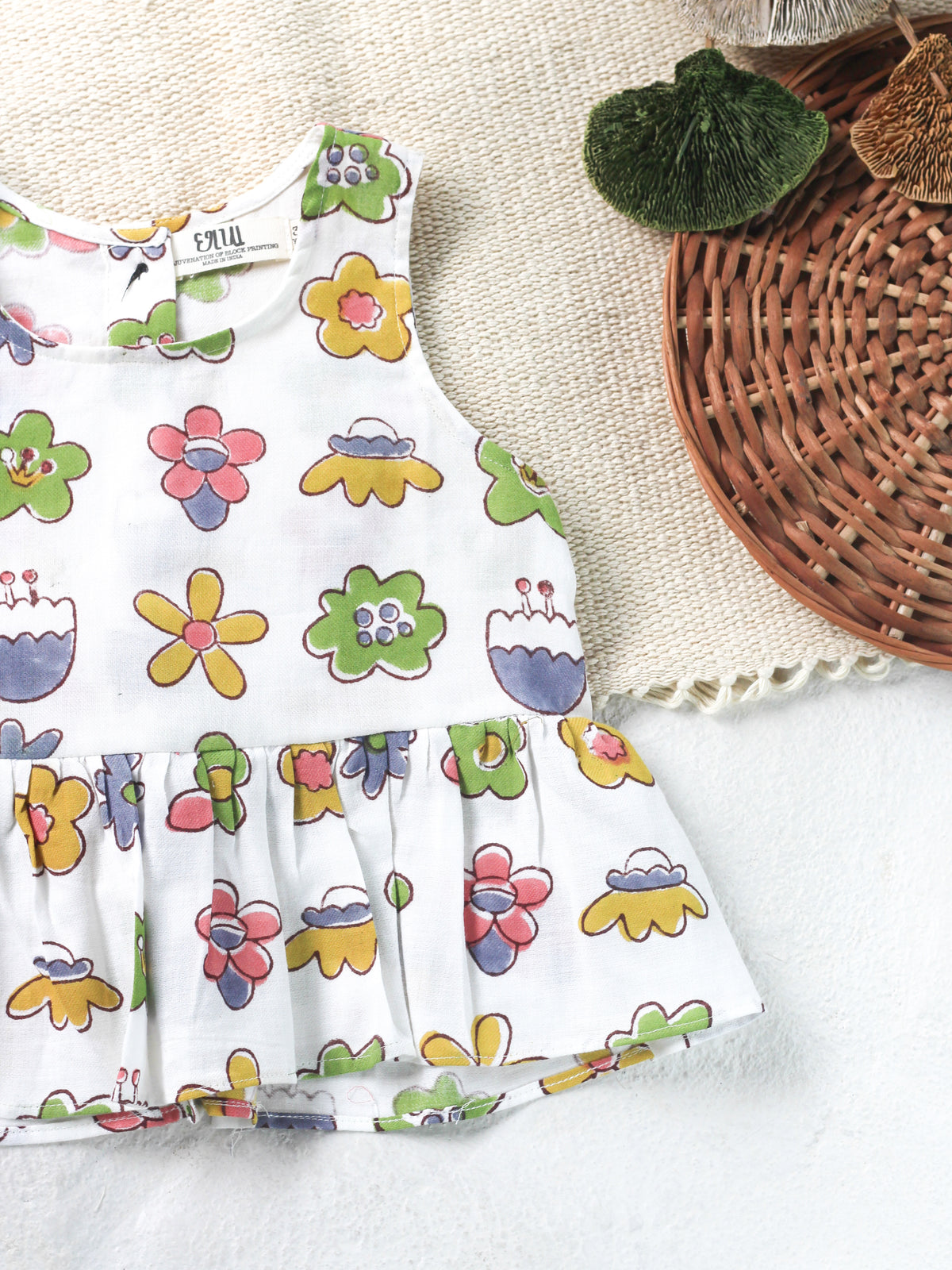 FLOWER TOP & PANT SET