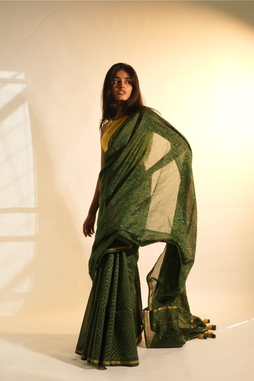 Hariyali Chanderi Saree