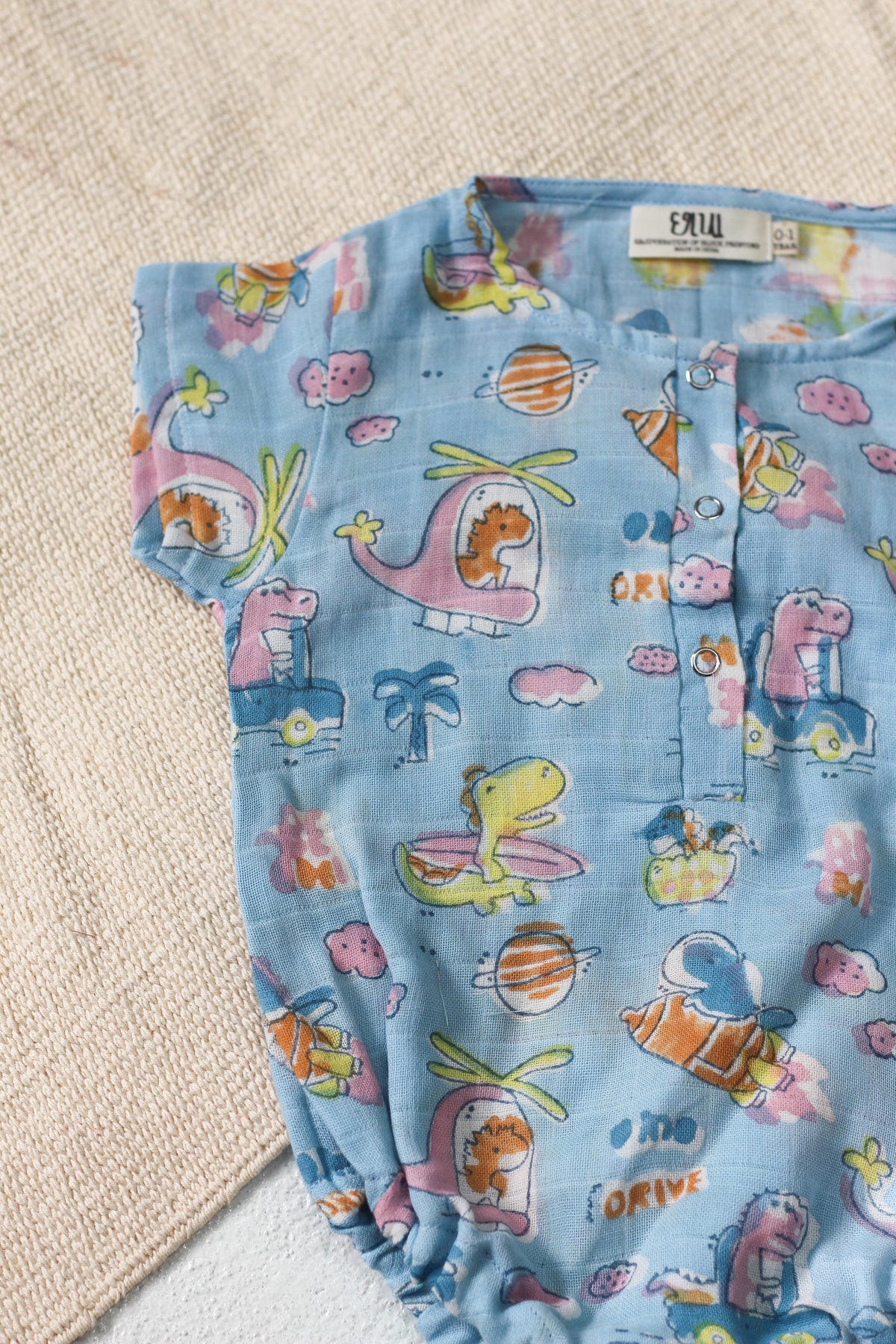 BABY DINO MUSLIN ROMPER