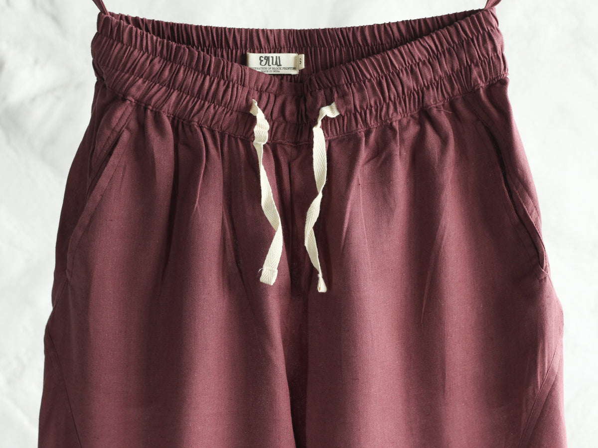 Cotton Maroon Pant