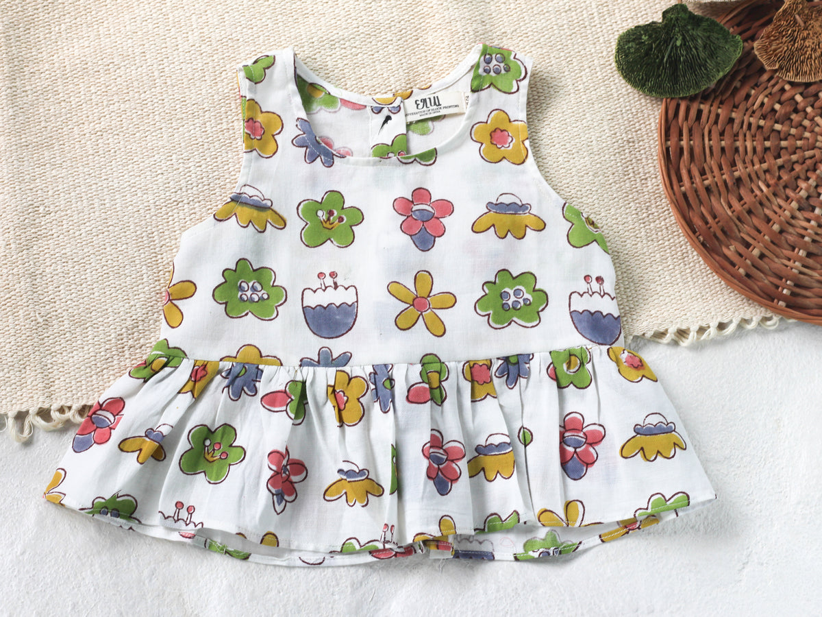 FLOWER TOP & PANT SET