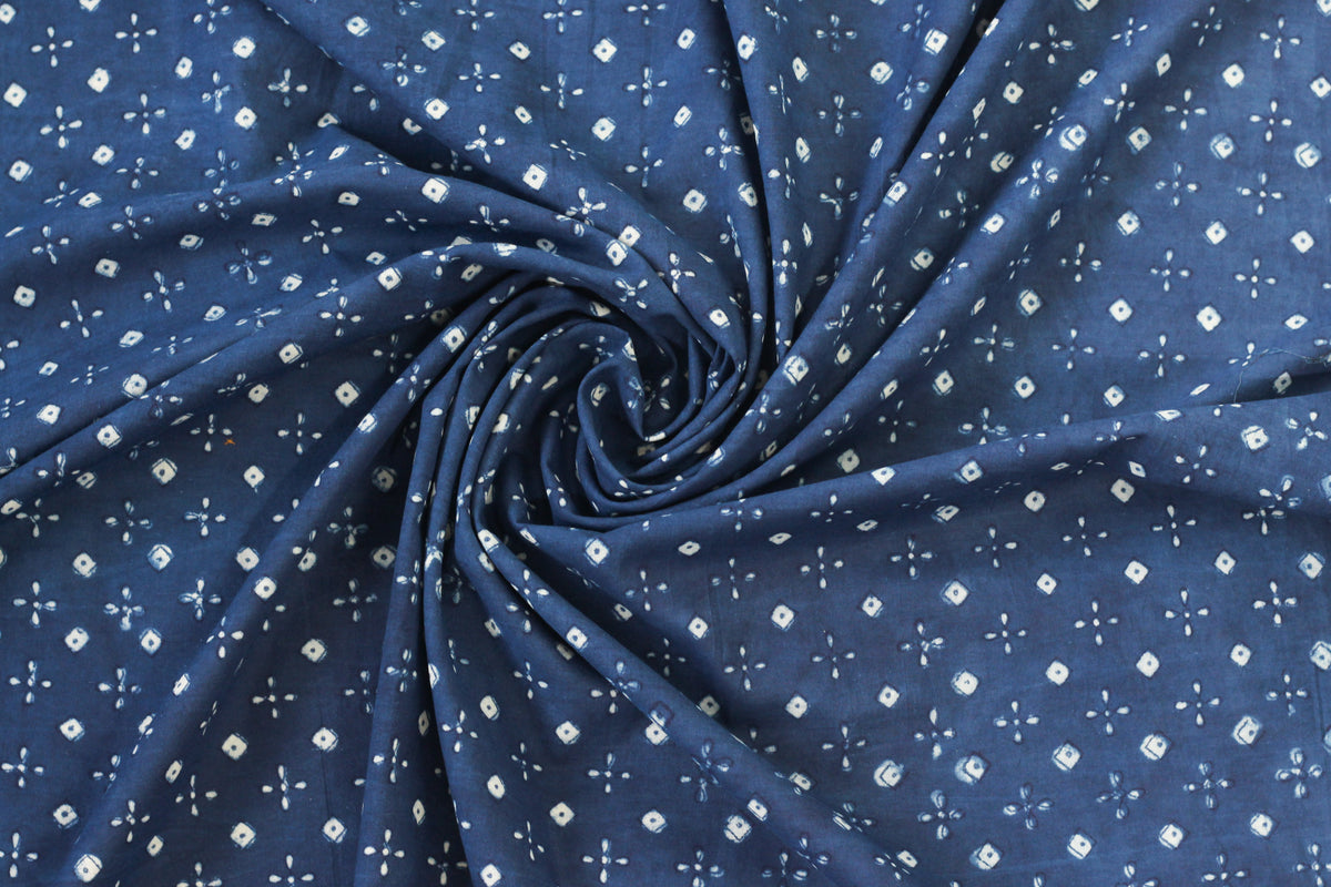 Fabric -Indigo Flower Dana