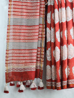Maroon Elephant -Chanderi Saree