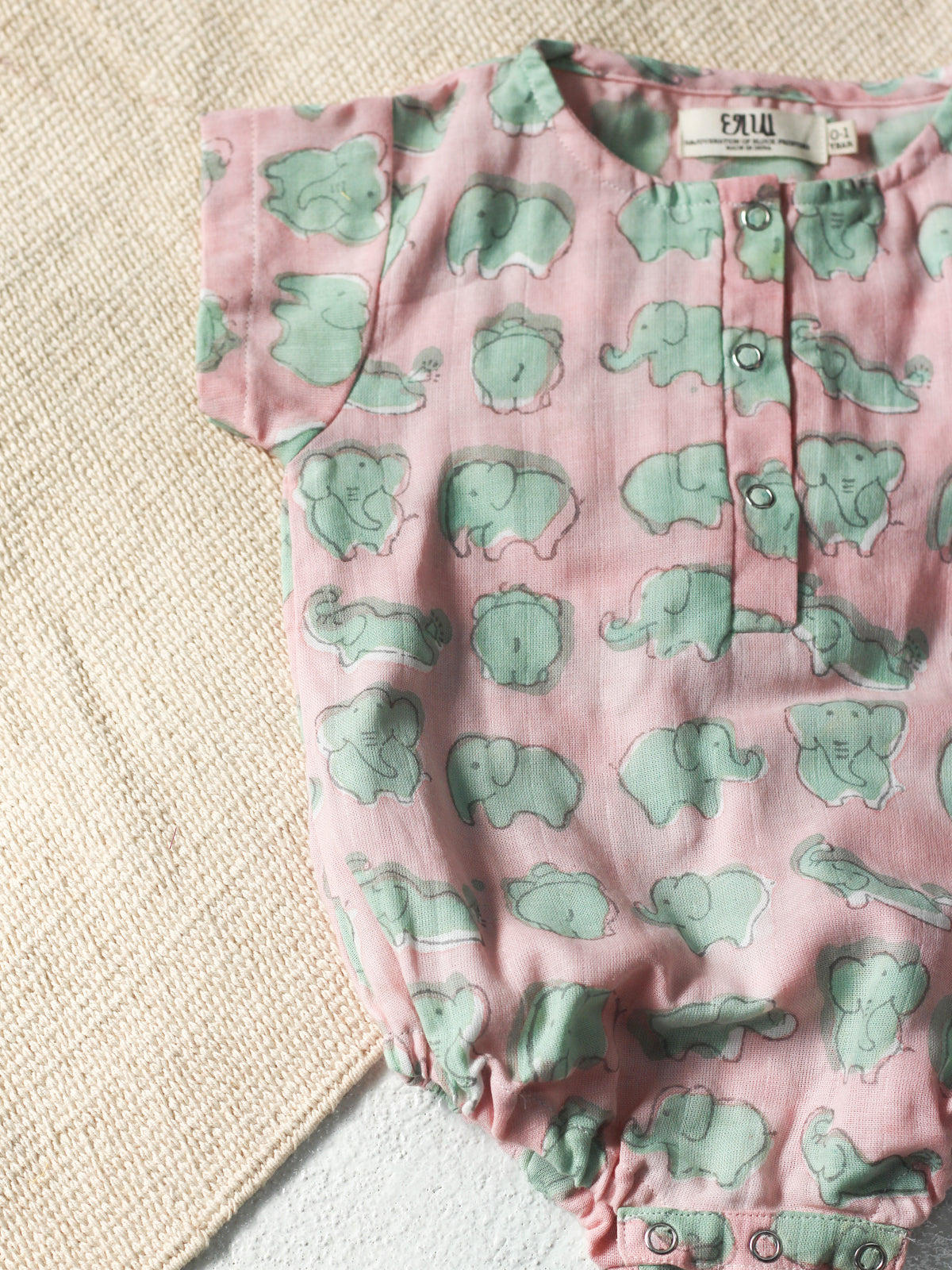 BABY ELEPHANT MUSLIN ROMPER