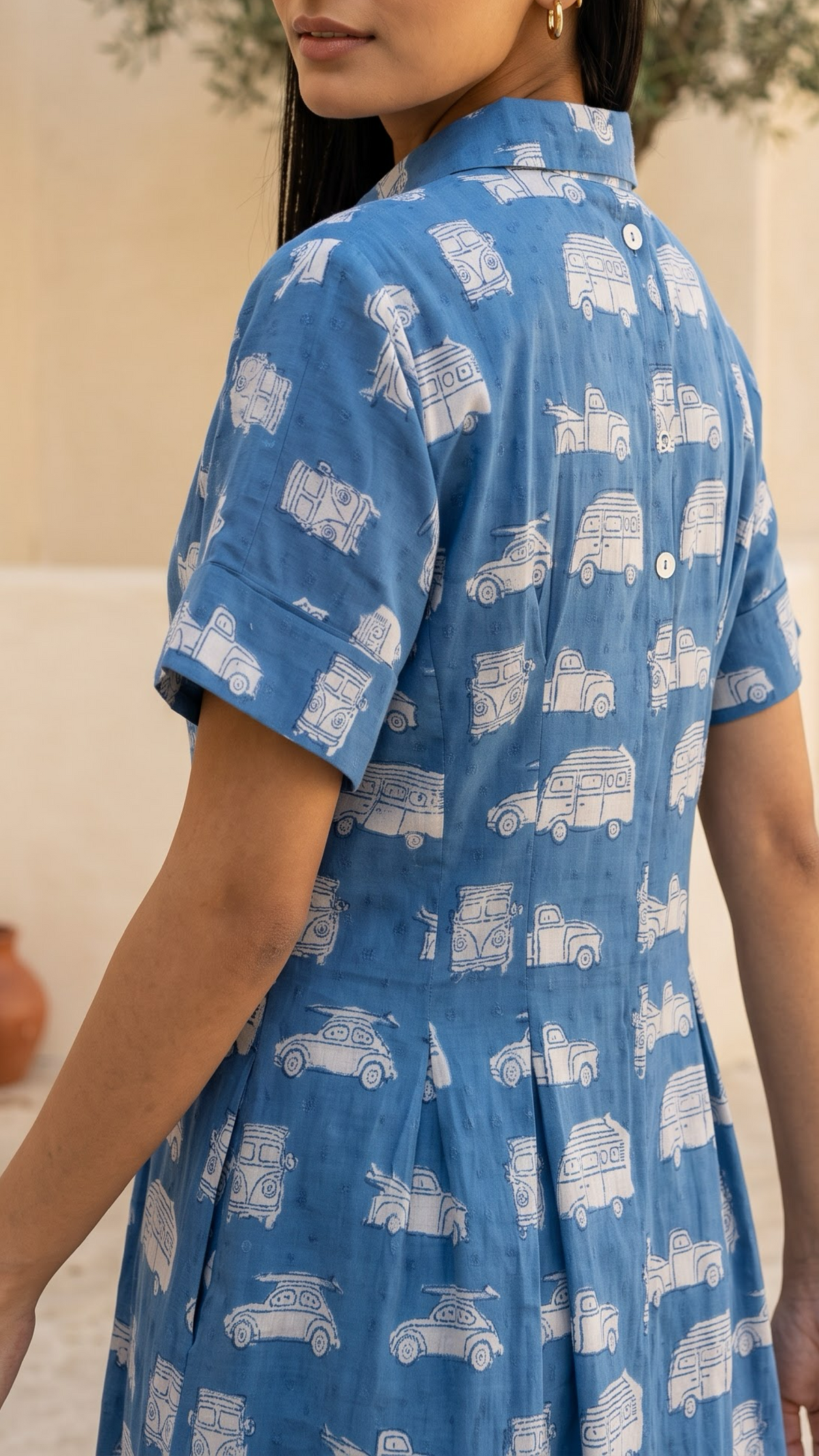Royal Blue Collar Dress