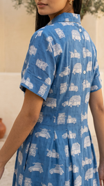 Royal Blue Collar Dress