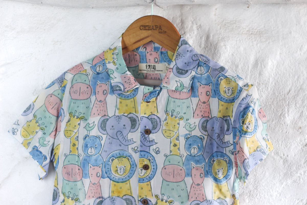 KIDS ANIMAL SAFARI SHIRT & SHORT SETo