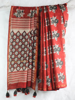 Maroon Gulaab Butta -Chanderi Saree