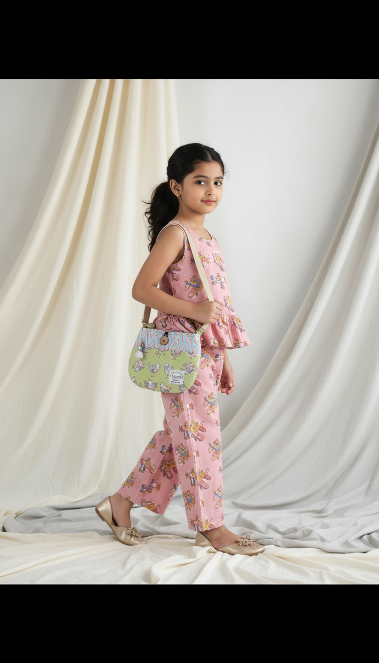 PINK PLANE TOP & PANT SET