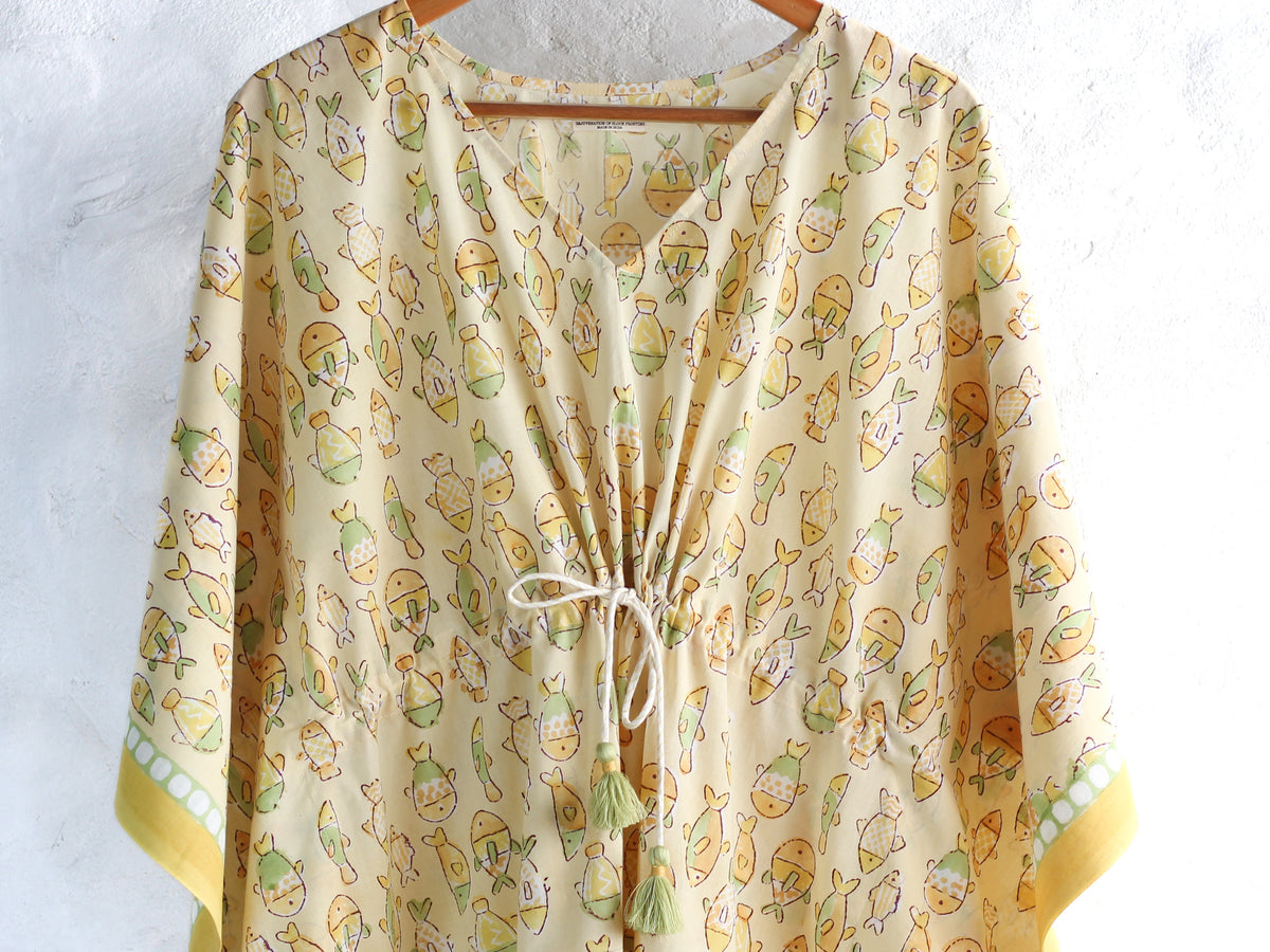 Kaftan- Fish in Yellow