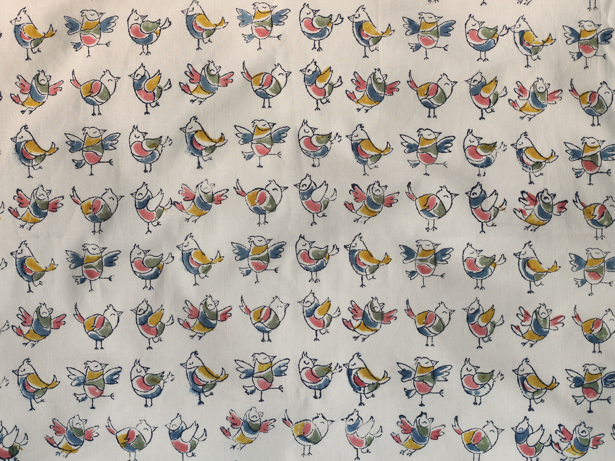 Fabric - Ivory Pastel Birds