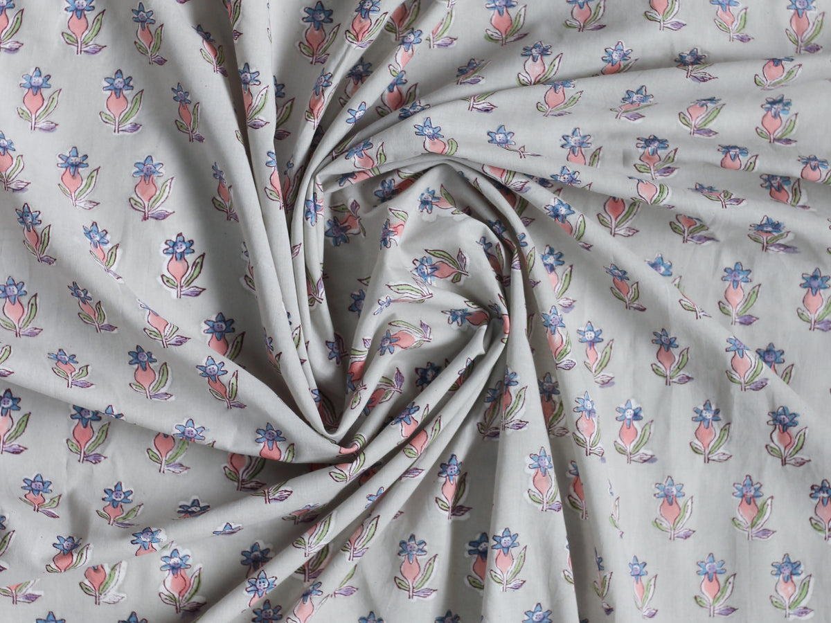 Fabric - Anar Flower in Gray