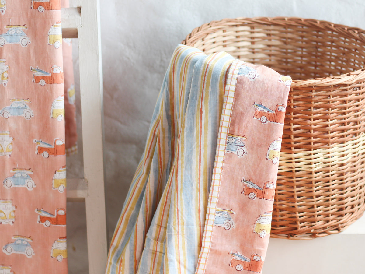 Single Bed Quilt with Camper Van