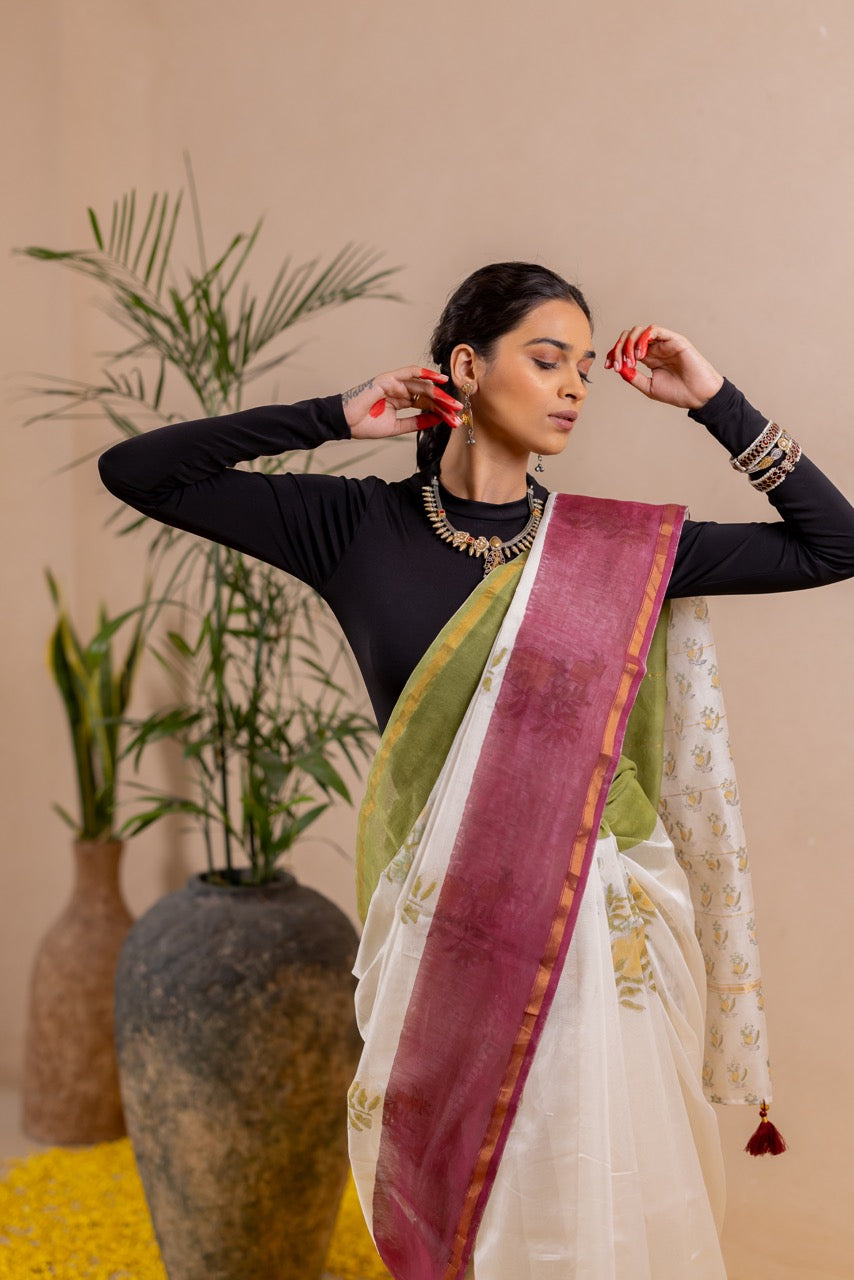 ANURAAG PHOOL Chanderi Saree