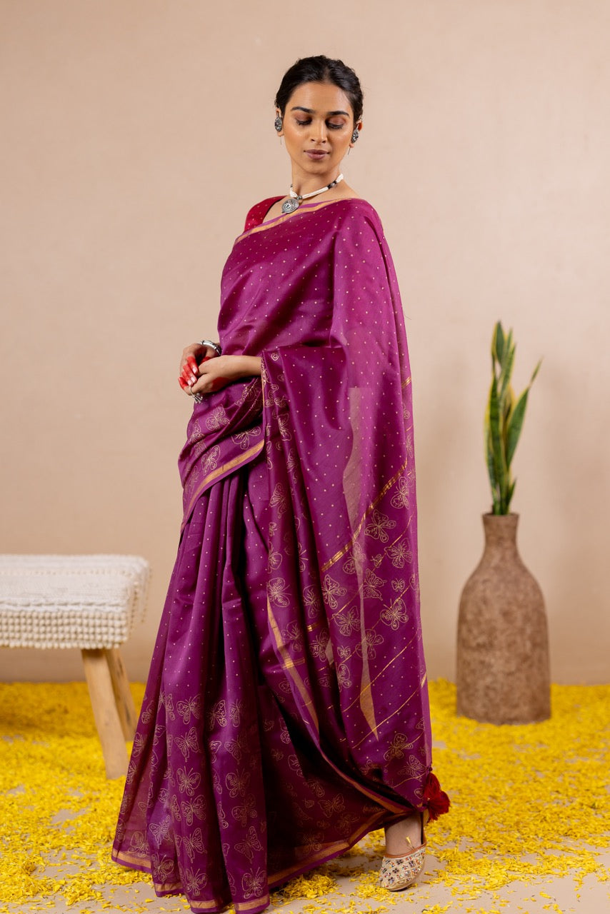 TITLI RAAS Chanderi Saree