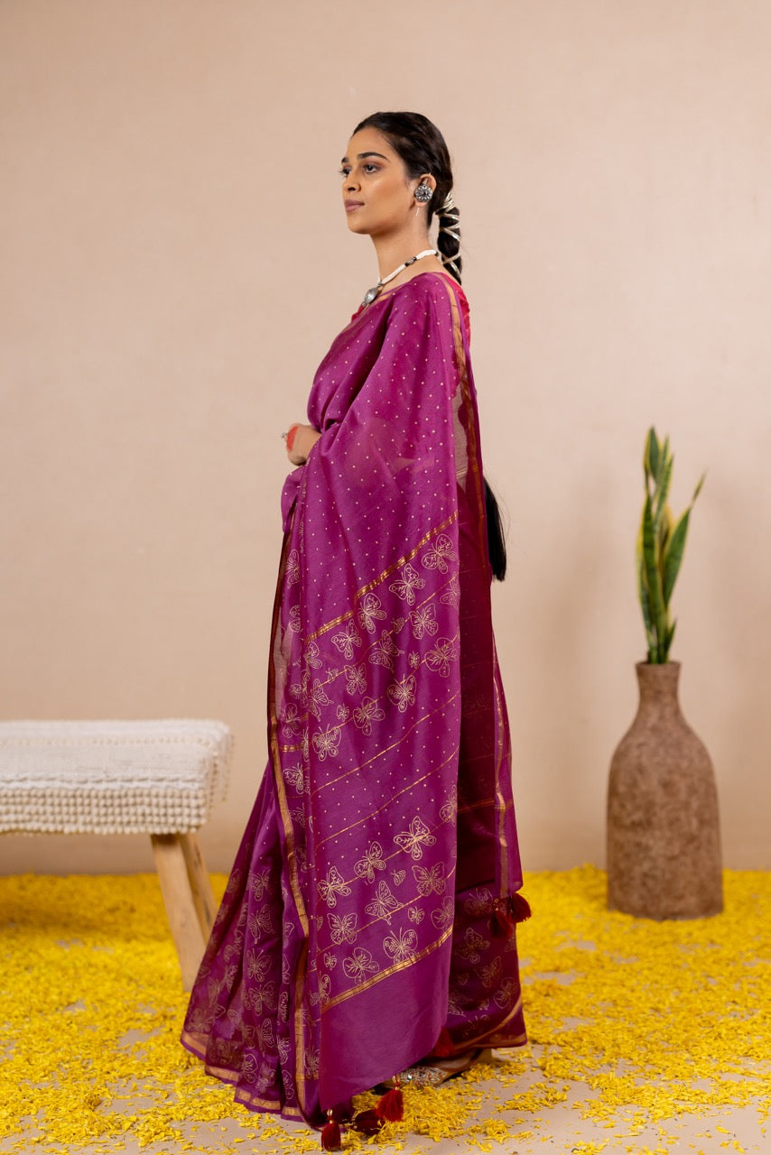 TITLI RAAS Chanderi Saree