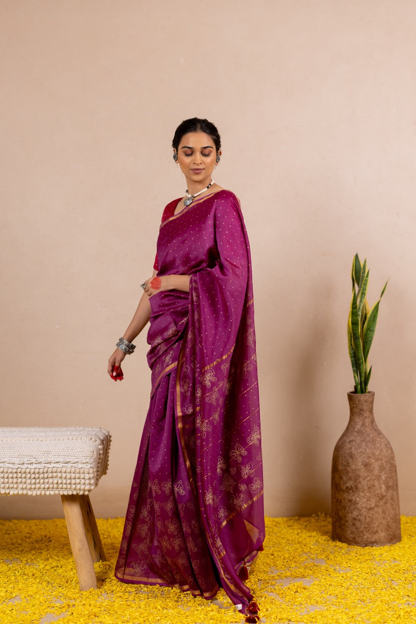 TITLI RAAS Chanderi Saree