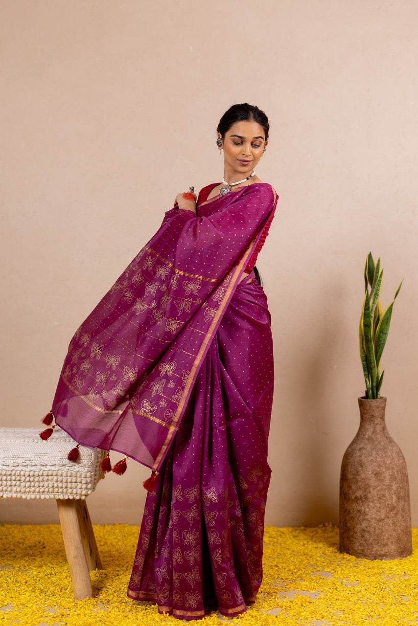 TITLI RAAS Chanderi Saree