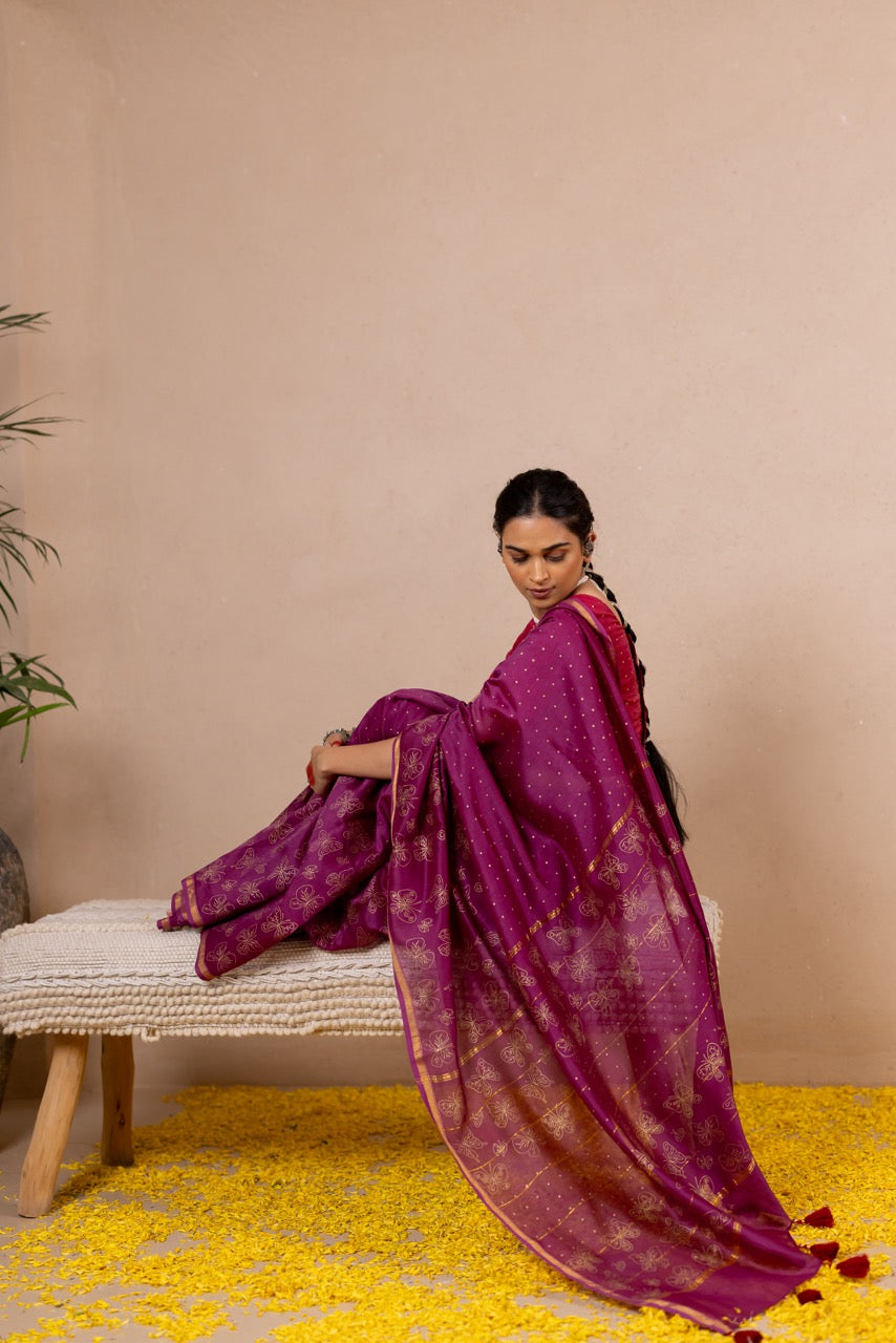 TITLI RAAS Chanderi Saree