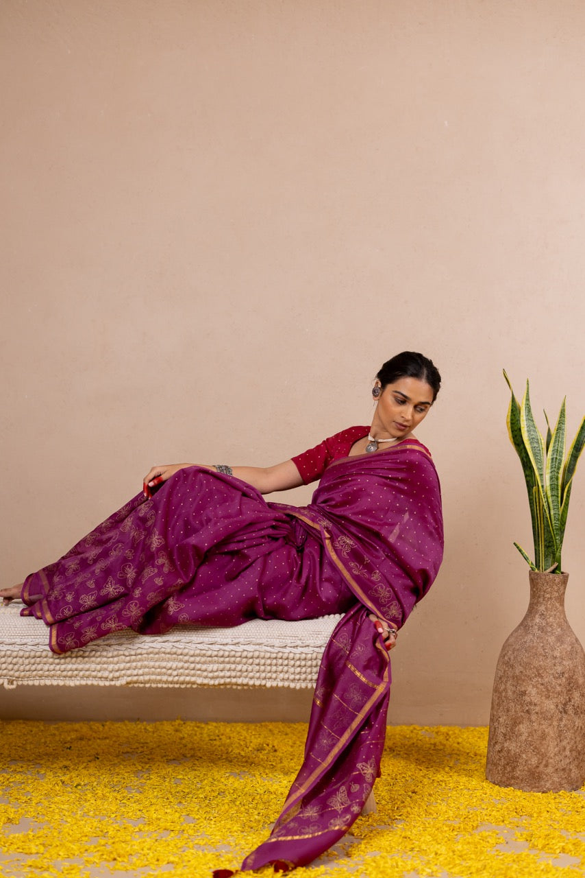 TITLI RAAS Chanderi Saree