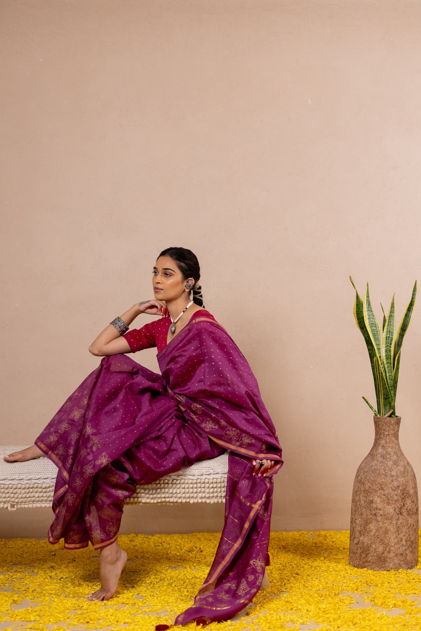 TITLI RAAS Chanderi Saree