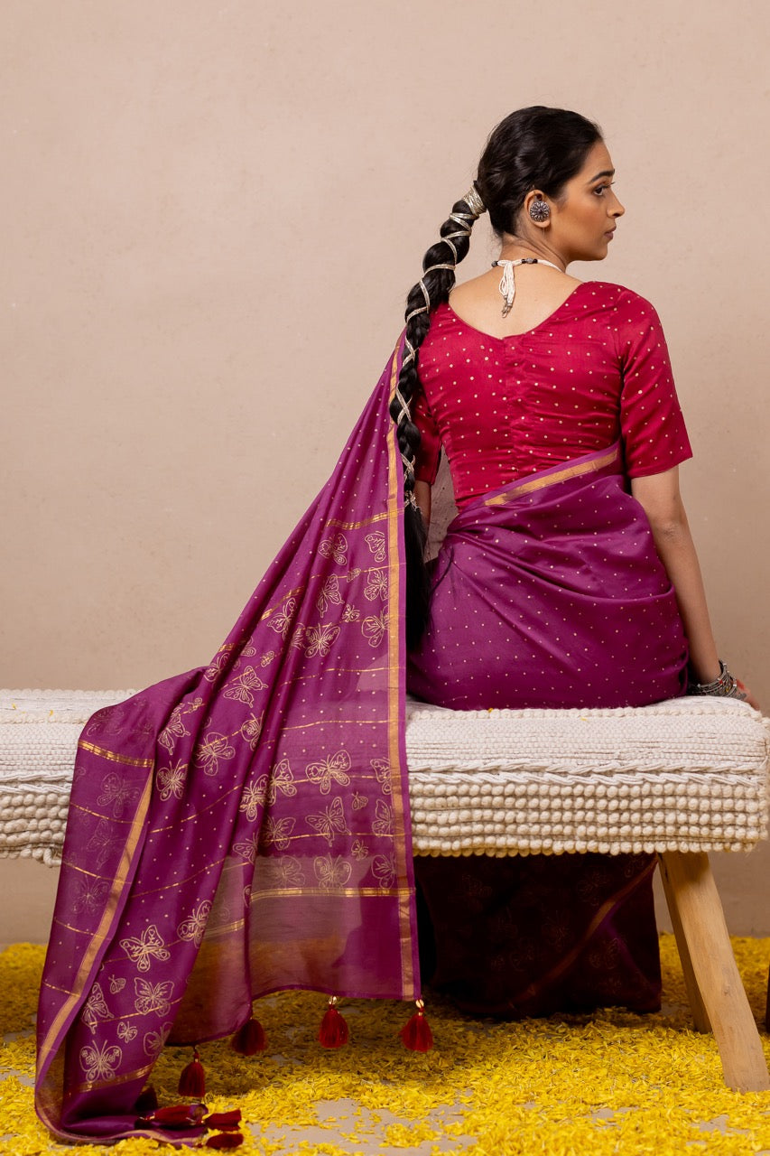 TITLI RAAS Chanderi Saree