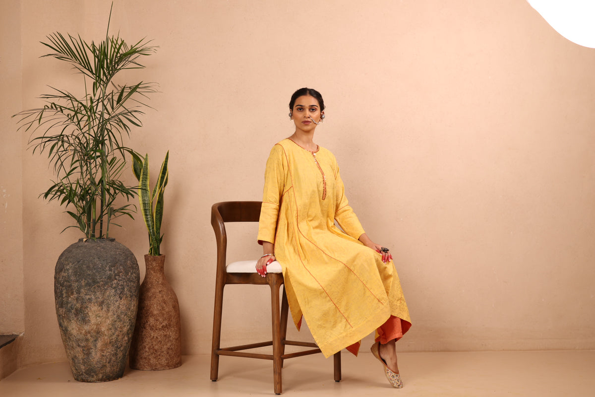 GOLDEN TUSK - Satin Cotton Kurtaset