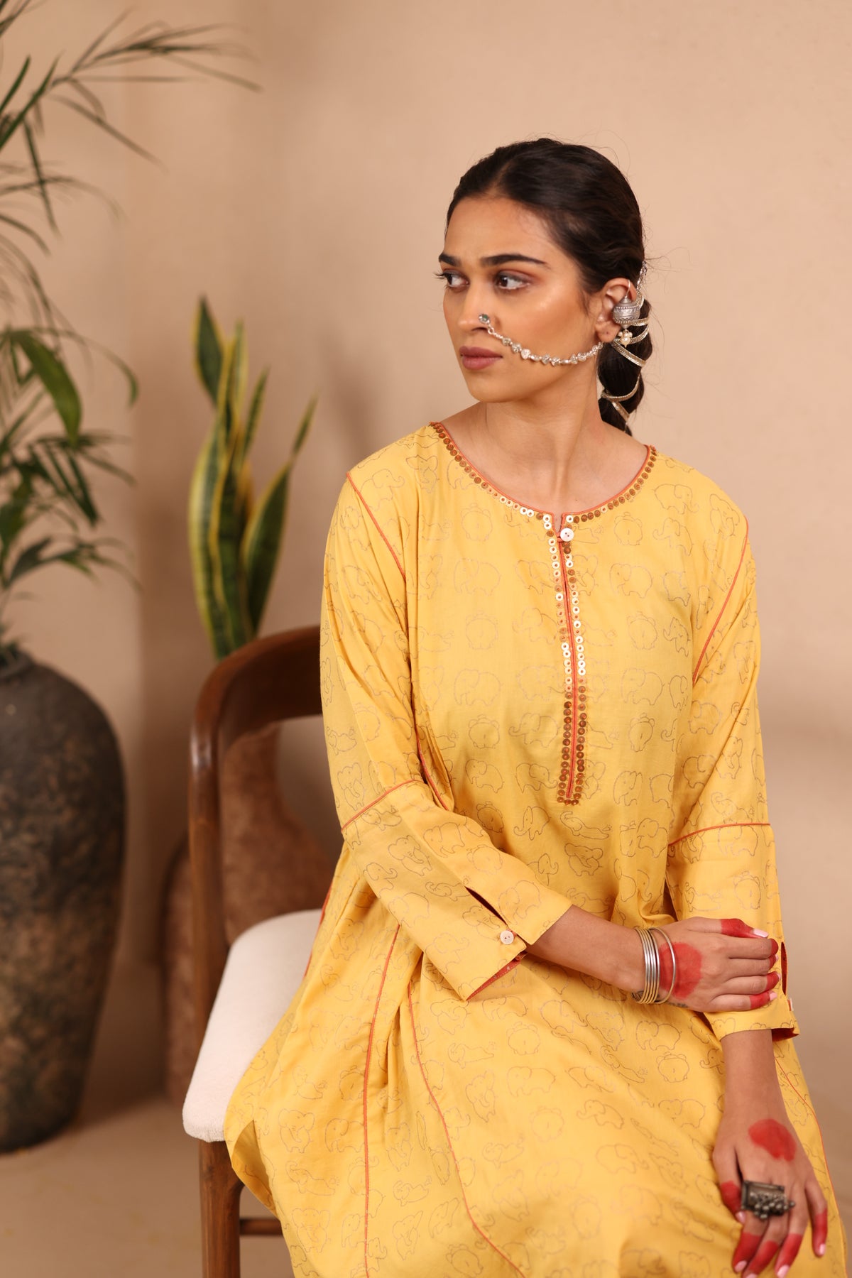 GOLDEN TUSK - Satin Cotton Kurtaset