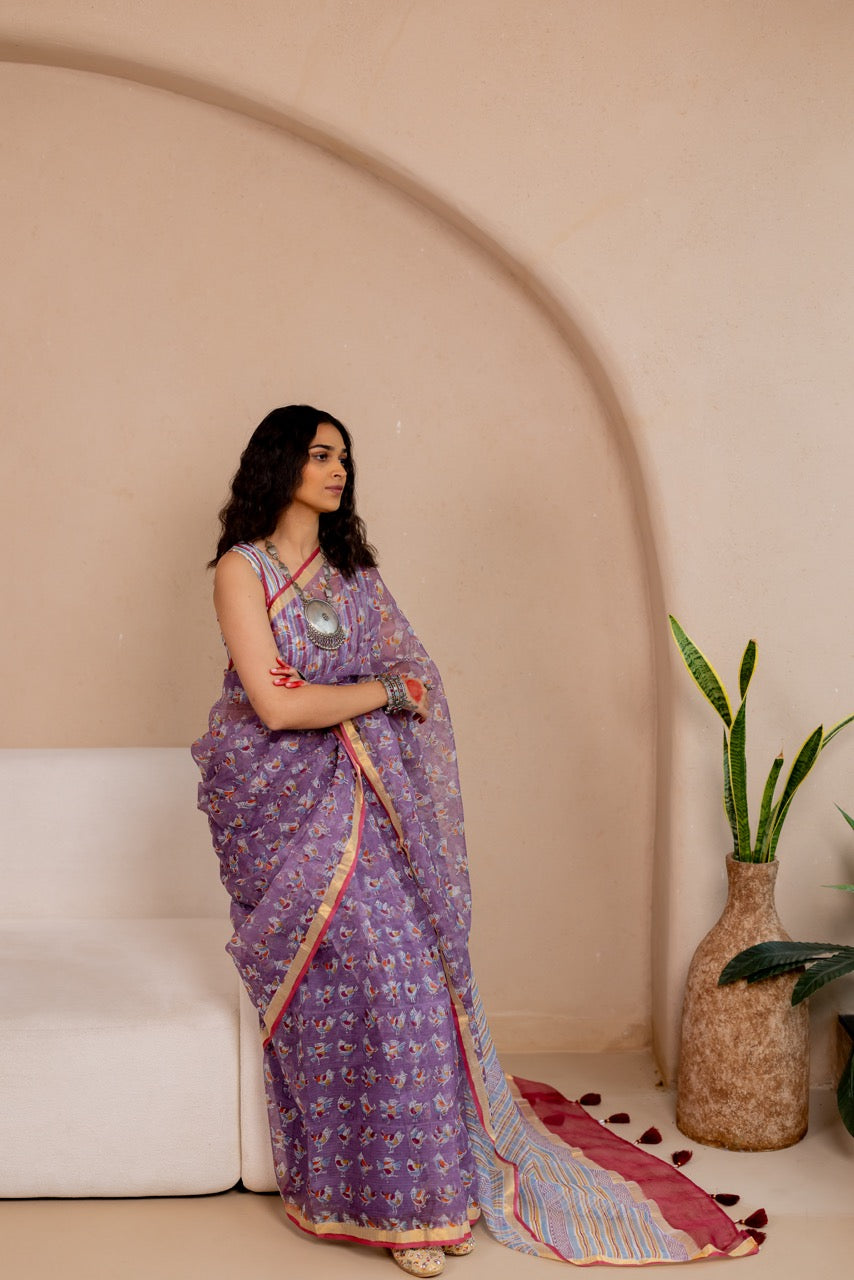 PAKHI LEHER Kota Doria Saree