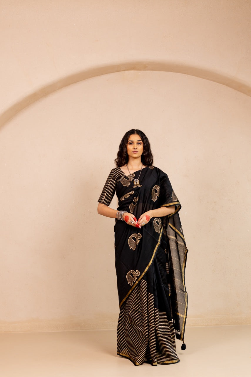 SHYAMA GAJRAJ Chanderi Saree