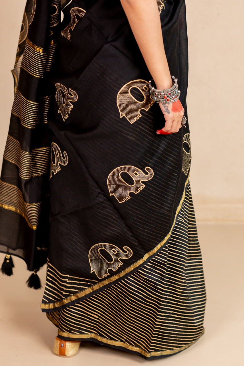 SHYAMA GAJRAJ Chanderi Saree