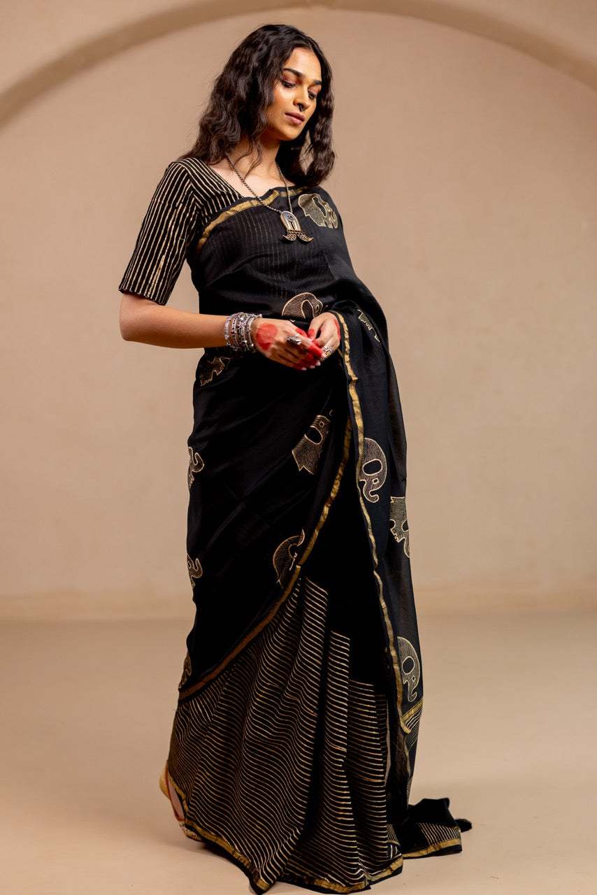 SHYAMA GAJRAJ Chanderi Saree