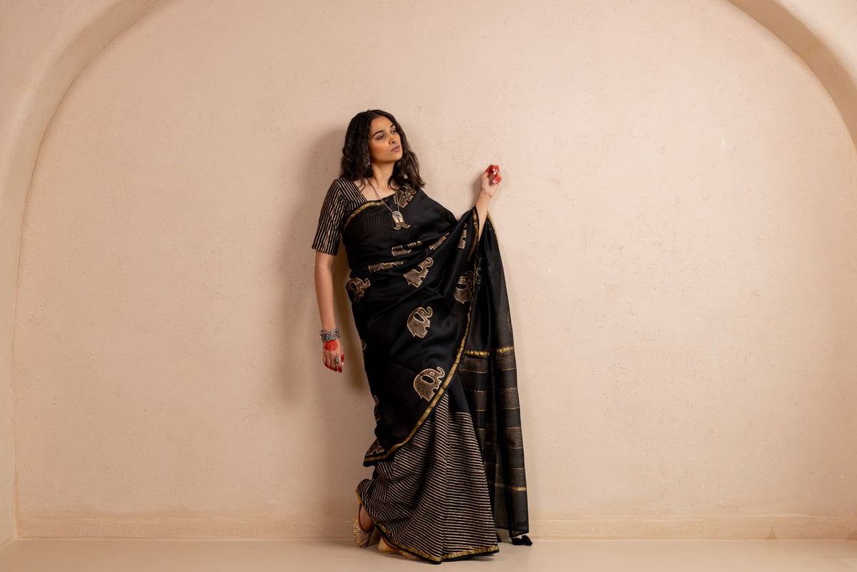 SHYAMA GAJRAJ Chanderi Saree