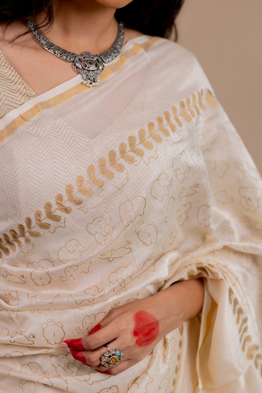 NIRMAL GAJ Chanderi Saree