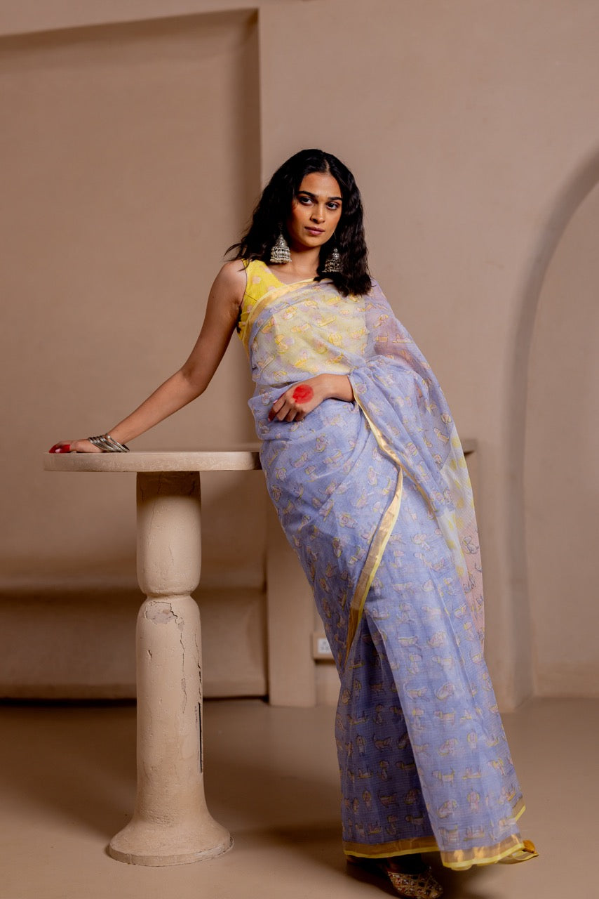 NEELANJAN Kota Doria Saree