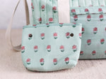 Mint Gulab butti Duffle Bag