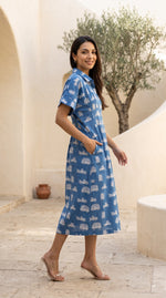 Royal Blue Collar Dress