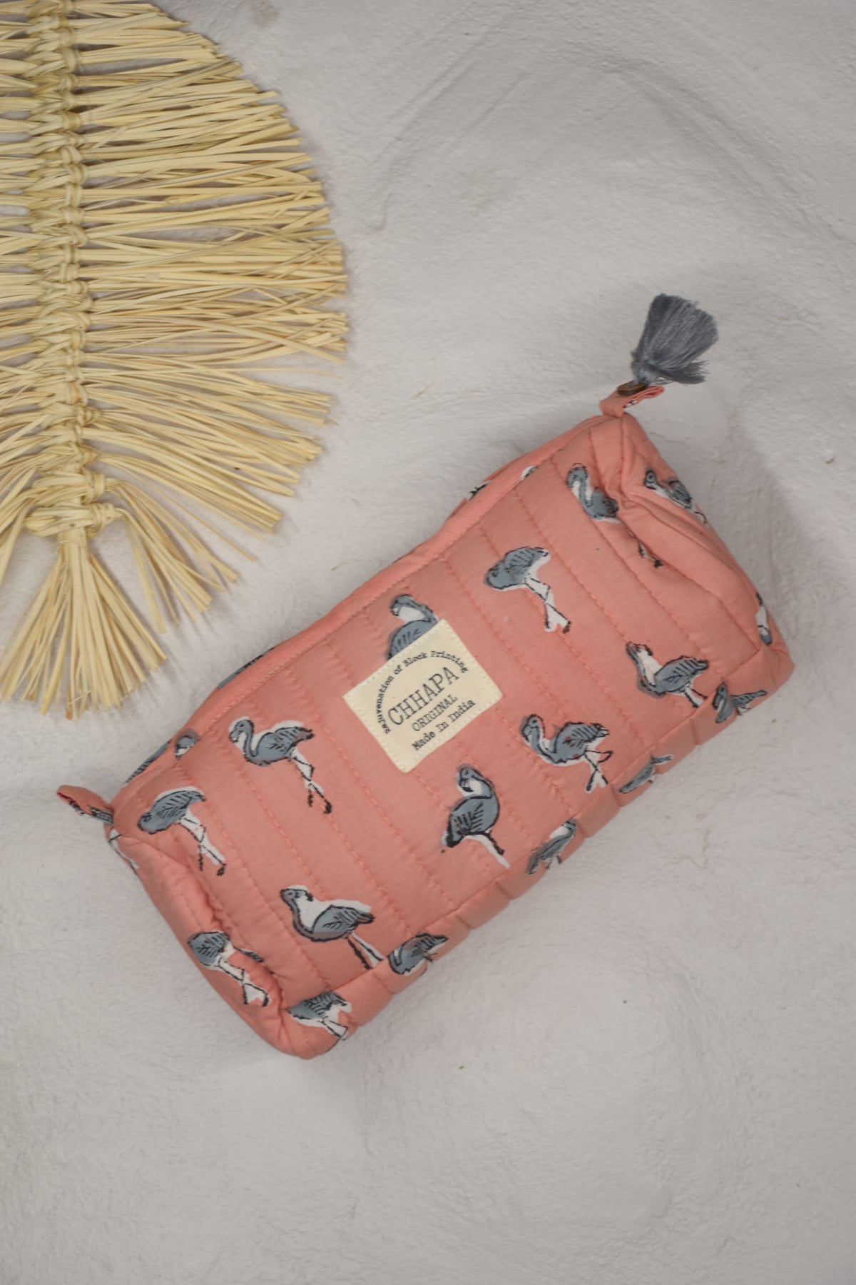 PEACH FLAMINGO POUCH