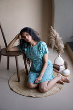 BLUE PUP PARADE DRESS