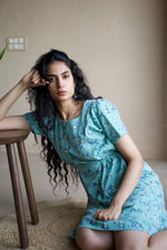 BLUE PUP PARADE DRESS