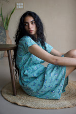 BLUE PUP PARADE DRESS